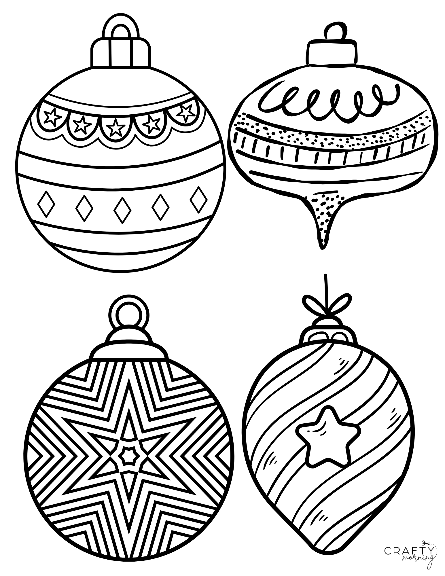 christmas ornament outline/templates to print - crafty morning